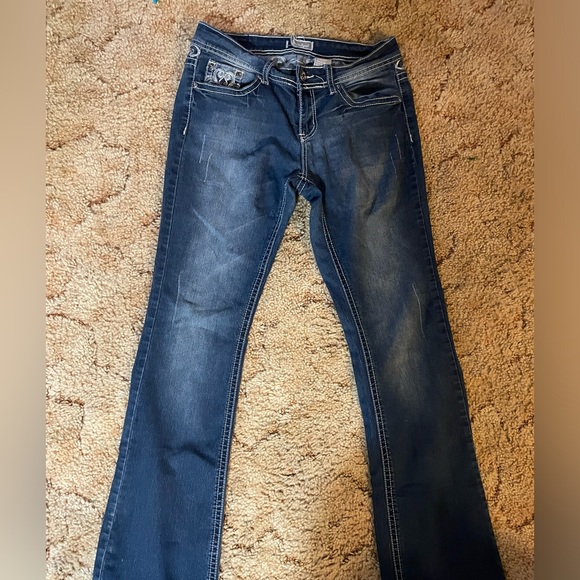 Bootcut jeans with detailed stitching on pockets size 7 - Picture 1 of 8